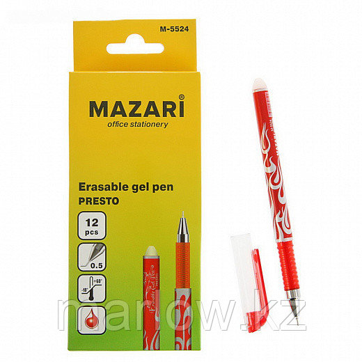 Ручка-Пиши-стирай,гелевая Presto 0.5 мм,M-5524 красная - фото 1 - id-p111418394