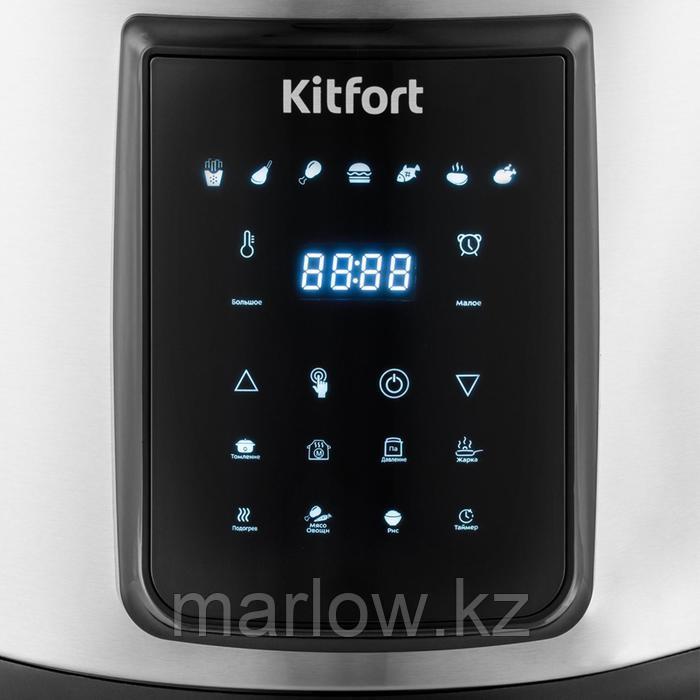 Мультиварка-аэрогриль Kitfort КТ-215, 1000/1500 Вт, 6/2.8 л, LED-дисплей, серебристо-черная 553976 ... - фото 2 - id-p111436768