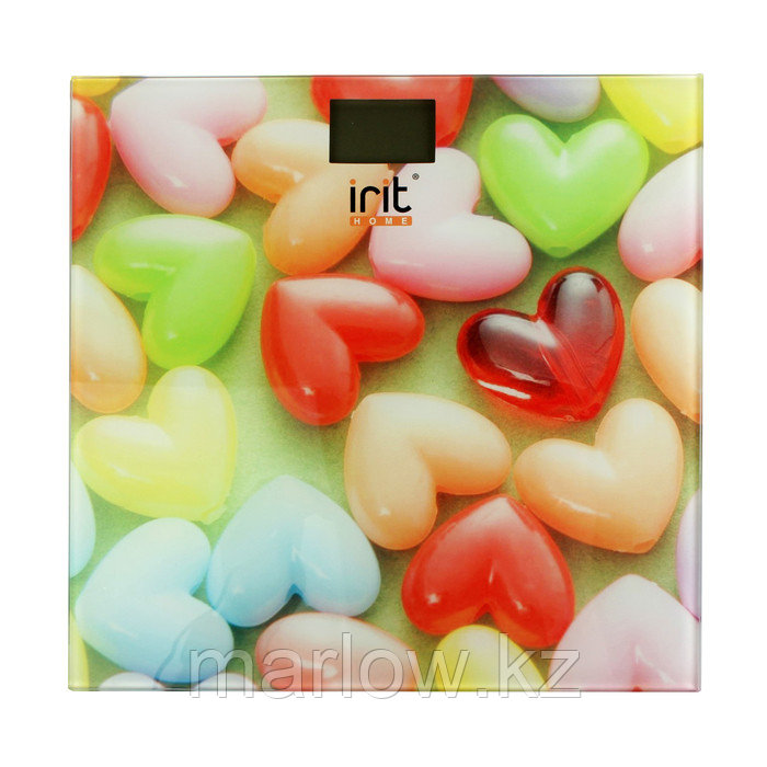 Весы напольные Irit IR-7259, электронные, до 180 кг, 2хААА, стекло, рисунок "сладкие сердца" - фото 2 - id-p111432954