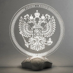 Подставка световая - Герб России, 22.5х19 см, Т-Белый