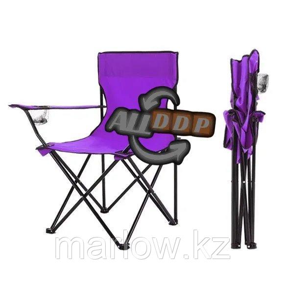 Стул с подлокотниками складной с подстаканником с чехлом Quad Chair VAm 23320 фиолетовый - фото 4 - id-p111453388
