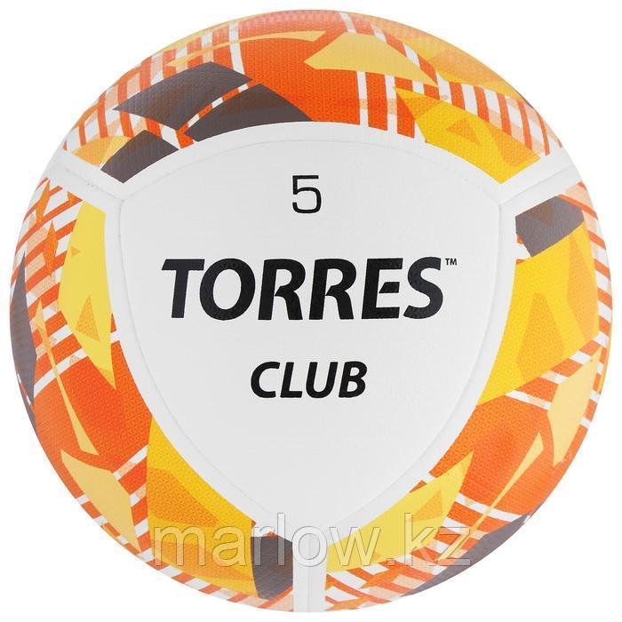 Мяч футбольный TORRES Club, размер 5, 10 панелей, PU, гибридная сшивка, цвет бежевый/оранжевый/серый ... - фото 1 - id-p111432974