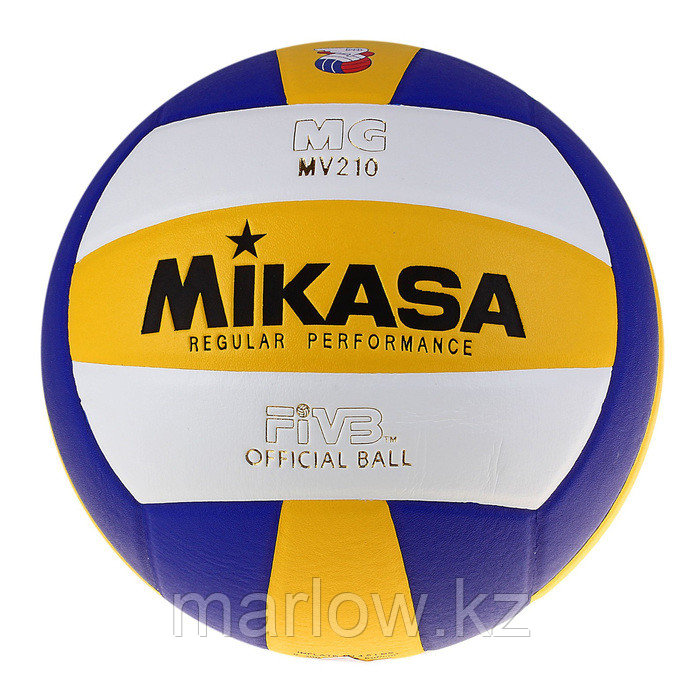 Мяч волейбольный Mikasa MV210, размер 5, PU, бутиловая камера, клееный - фото 1 - id-p111432975