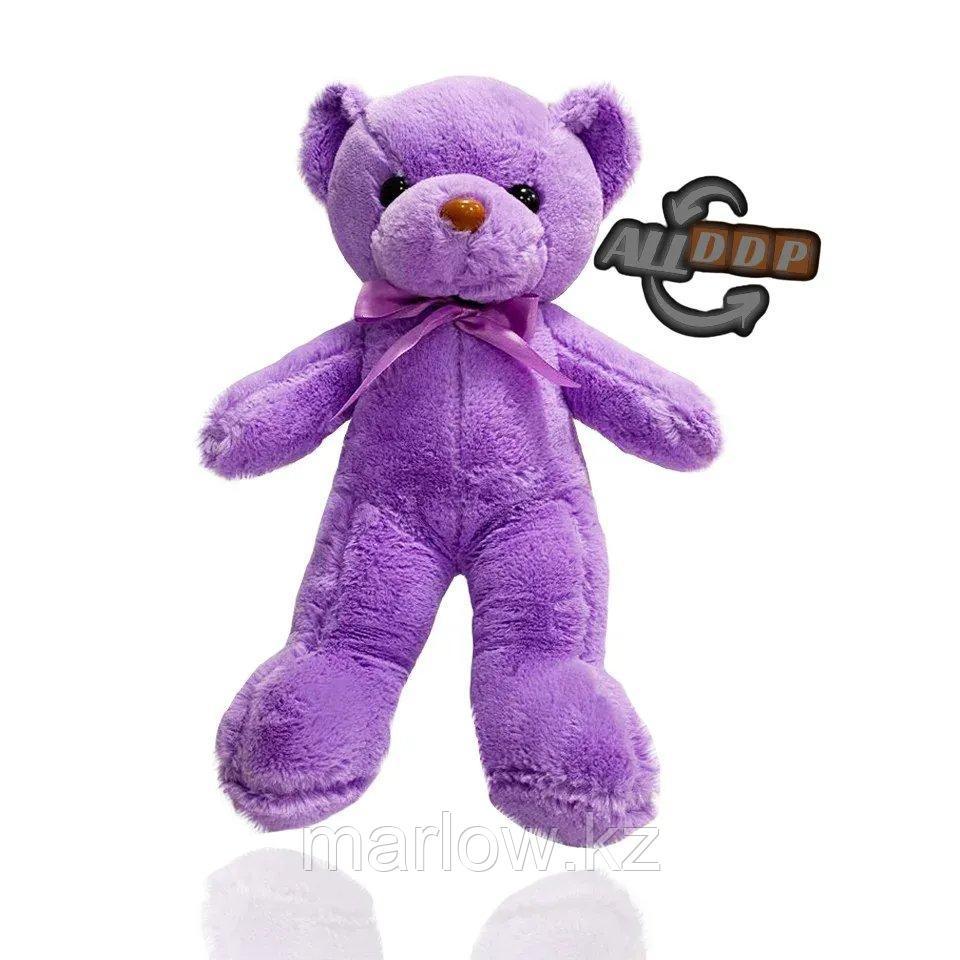 Мягкая игрушка мишка Нестор с бантиком 36 см фиолетовый - фото 1 - id-p111425249