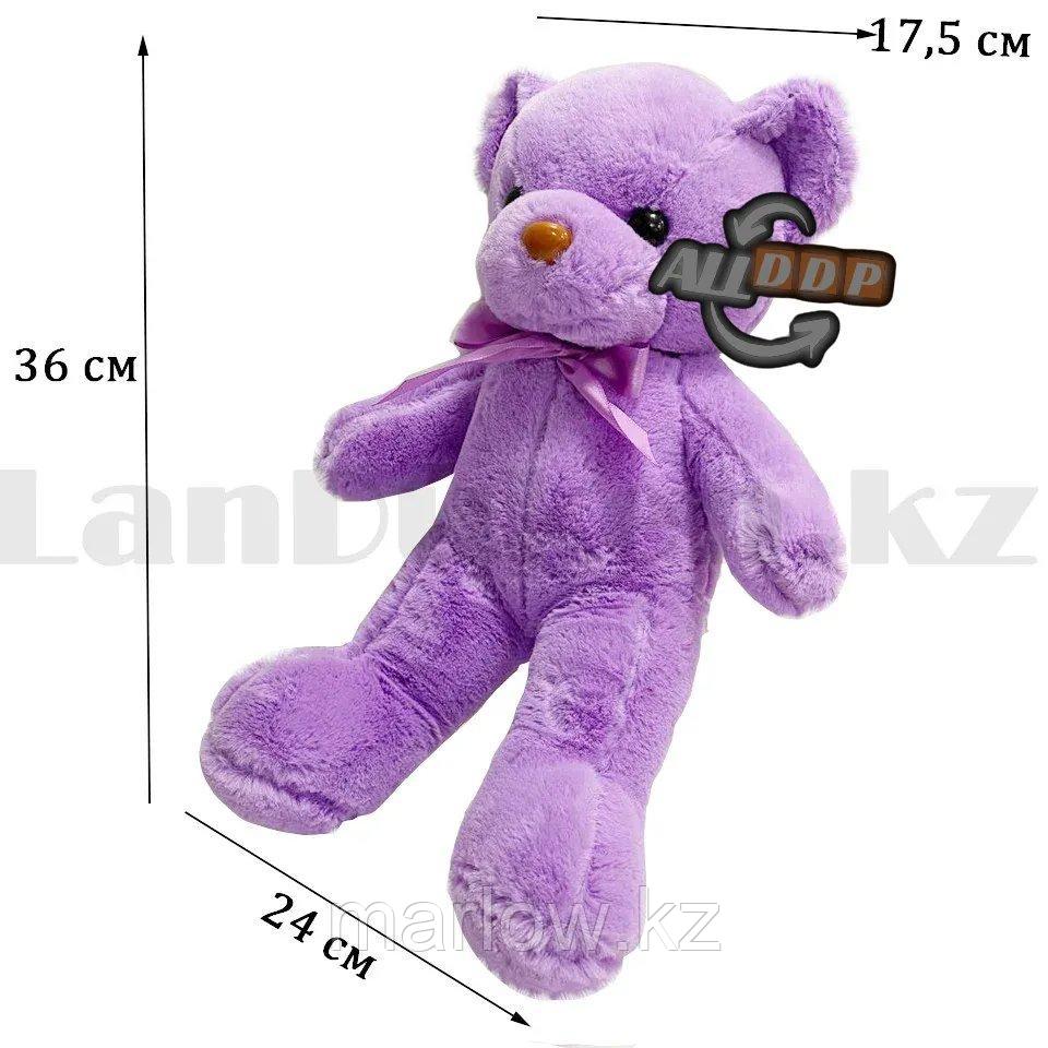 Мягкая игрушка мишка Нестор с бантиком 36 см фиолетовый - фото 2 - id-p111425249