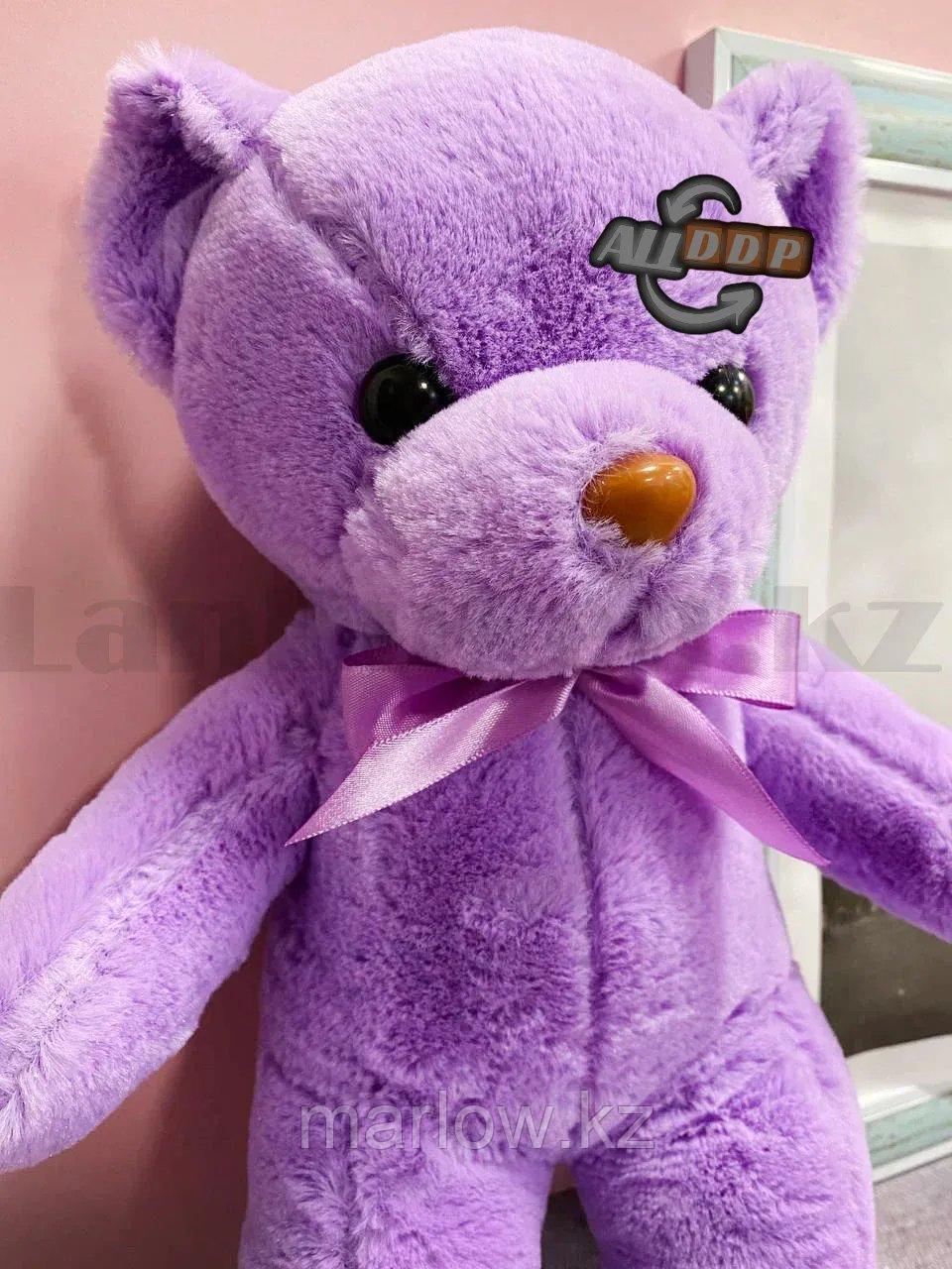 Мягкая игрушка мишка Нестор с бантиком 36 см фиолетовый - фото 6 - id-p111425249