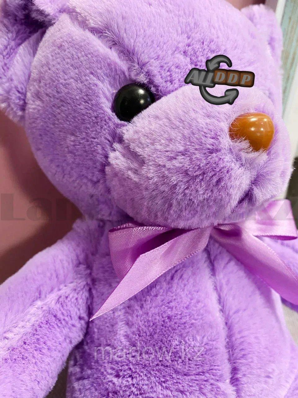Мягкая игрушка мишка Нестор с бантиком 36 см фиолетовый - фото 7 - id-p111425249