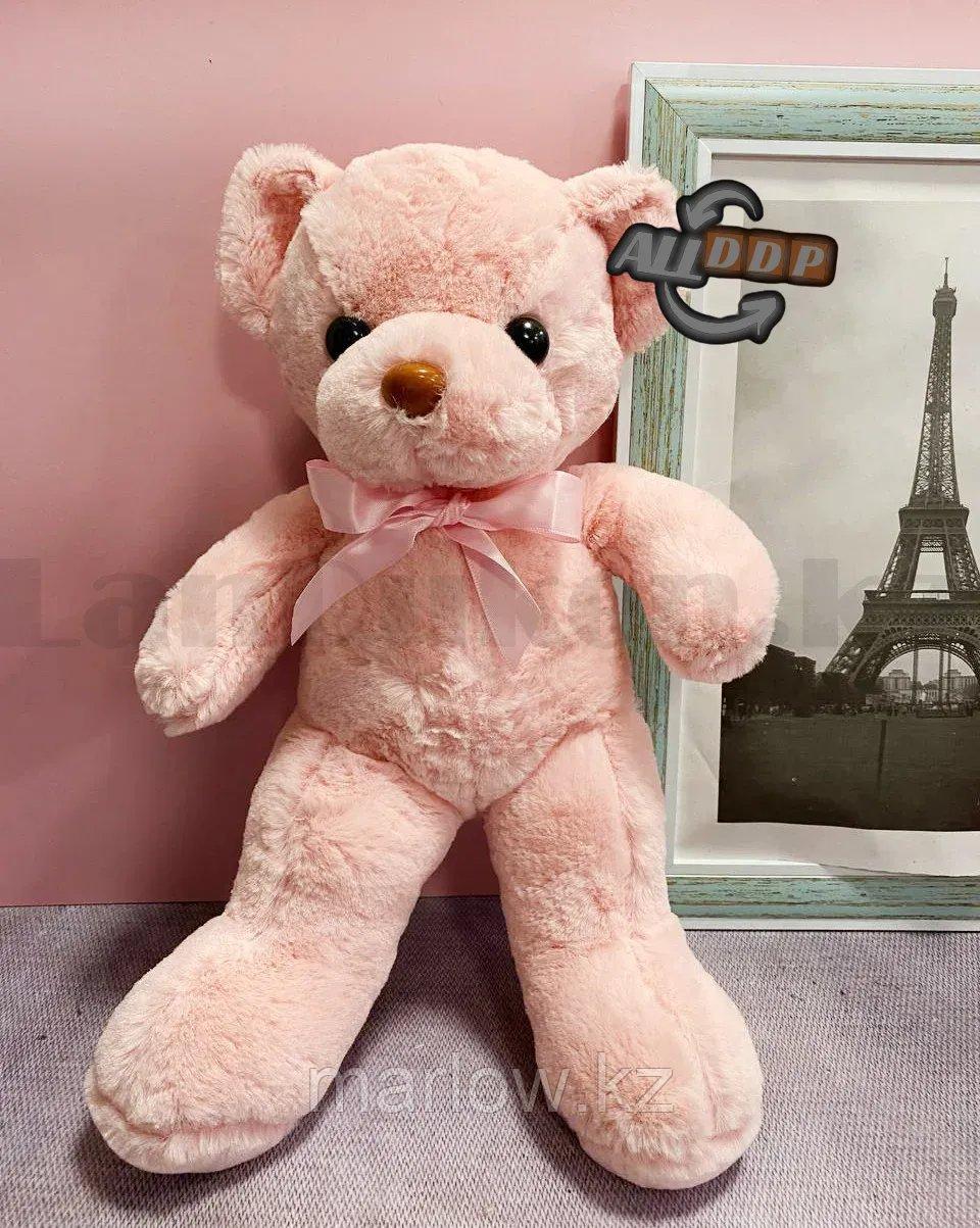Мягкая игрушка мишка Нестор с бантиком 36 см светло-розовый - фото 3 - id-p111425250