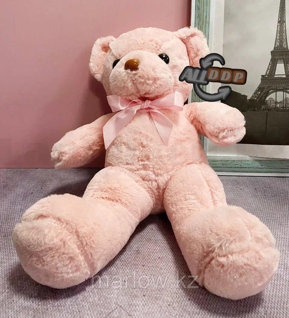 Мягкая игрушка мишка Нестор с бантиком 36 см светло-розовый - фото 6 - id-p111425250