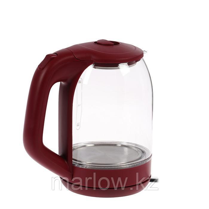 Чайник электрический LuazON LSK-1809, стекло, 1.8 л, 1500 Вт, подсветка, красный - фото 7 - id-p111433979