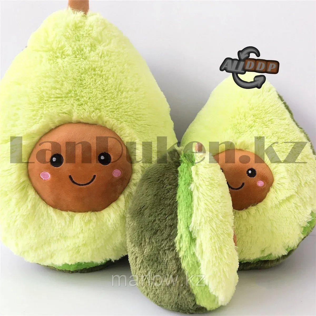Мягкая игрушка подушка Авокадо с личиком зеленое маленькая 30 см - фото 6 - id-p111425265