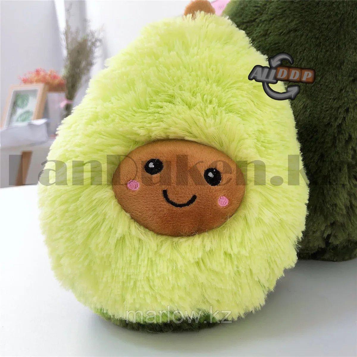 Мягкая игрушка подушка Авокадо с личиком зеленое маленькая 30 см - фото 8 - id-p111425265