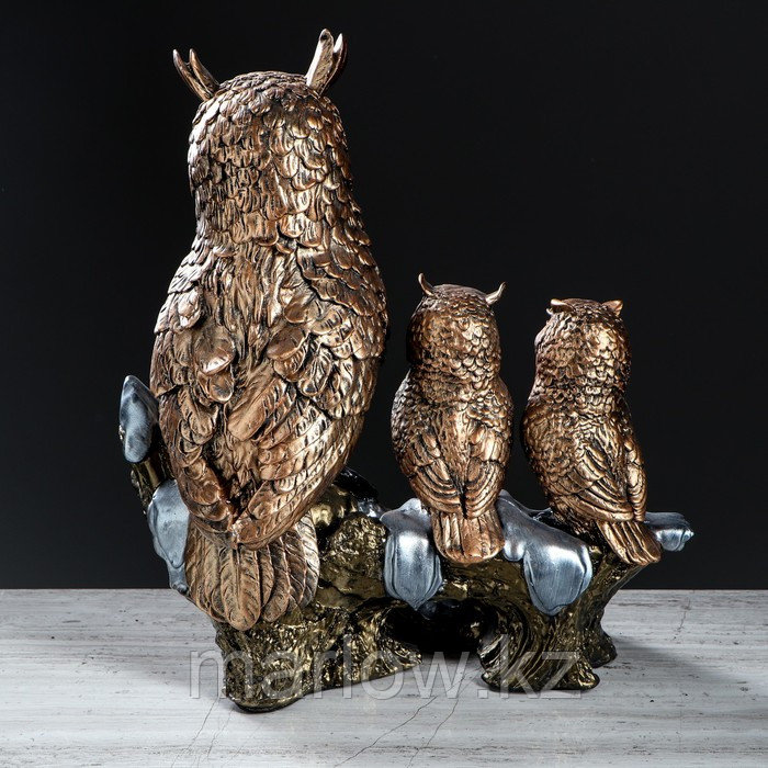 Статуэтка "Три совы на ветке" цвет бронзовый, 36 см - фото 4 - id-p111438601