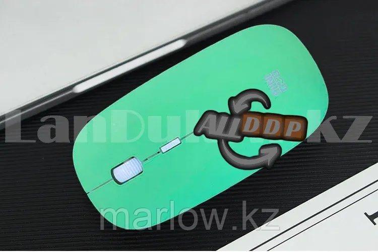 Компьютерная мышь беспроводная оптическая тонкая 1600 dpi USB Mini Good Wireless Mouse зеленая - фото 6 - id-p111454421