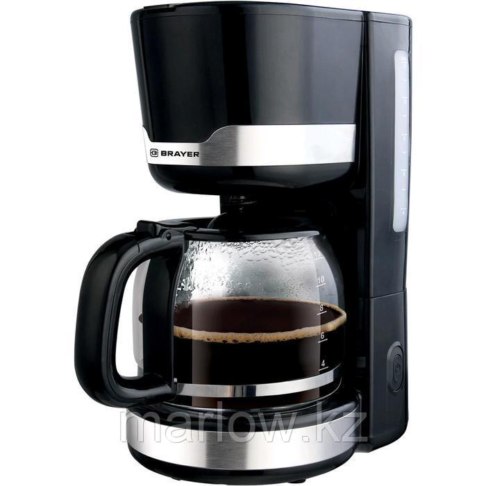 Кофеварка BRAYER BR1120, капельная, 1000 Вт, 1.5 л, поддержание температуры, чёрная - фото 1 - id-p111435821