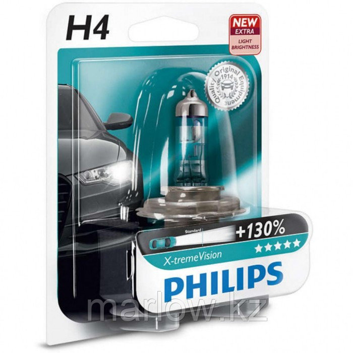Лампа автомобильная Philips X-treme Vision +130%, H4, 12 В, 60/55 Вт, 12342XV+B1 - фото 1 - id-p111427245