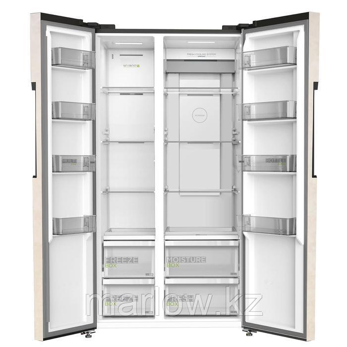 Холодильник Midea MRS518SFNBE2, Side-by-side, класс A+, 516 л, бежевый - фото 2 - id-p111433999