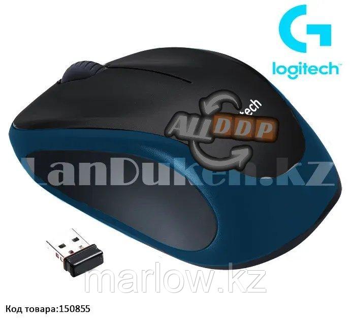 Компьютерная мышь беспроводная оптическая 1000 dpi USB Logitech M186 Wireless Mouse синий - фото 1 - id-p111454453