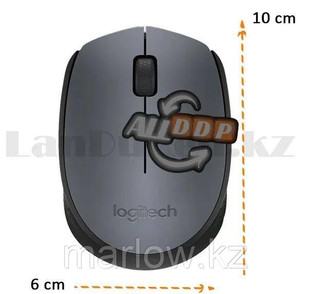 Компьютерная мышь беспроводная оптическая 1000 dpi USB Logitech M171 Wireless Mouse серый - фото 2 - id-p111454456