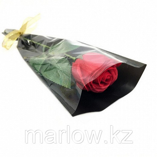 Роза из парфюмированного мыла Soap Flower, 39 см, тёмно-розовый - фото 2 - id-p111422367