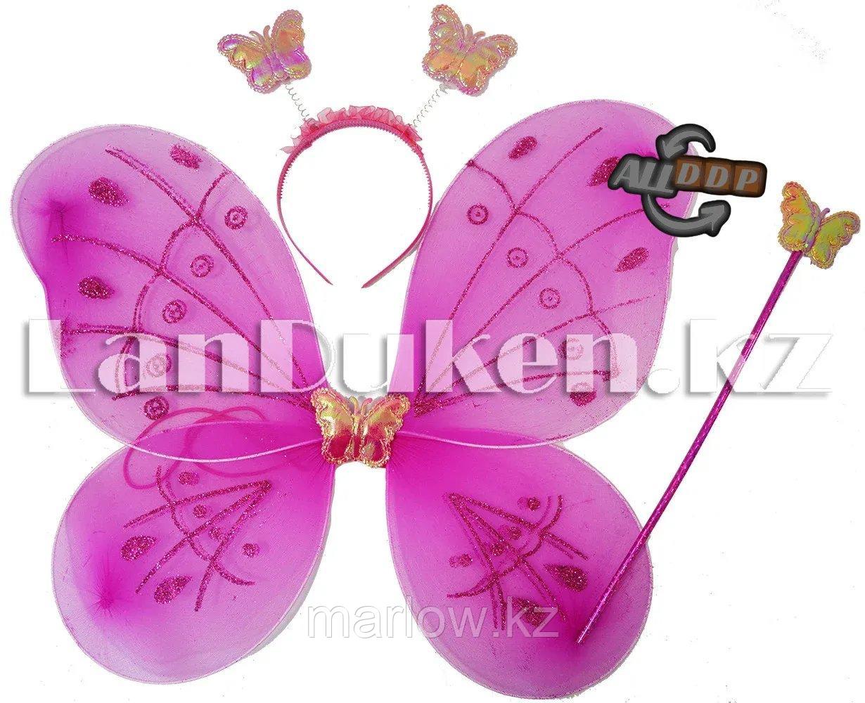 Набор феи бабочки крылья волшебная палочка и ободок (сиреневые) - фото 1 - id-p111453463