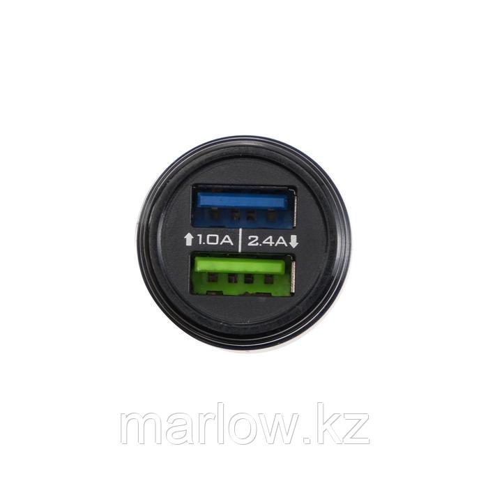 Автомобильное зарядное устройство Crown CMCC-3011, 2 USB, 2.4 А, чёрное - фото 3 - id-p111426299