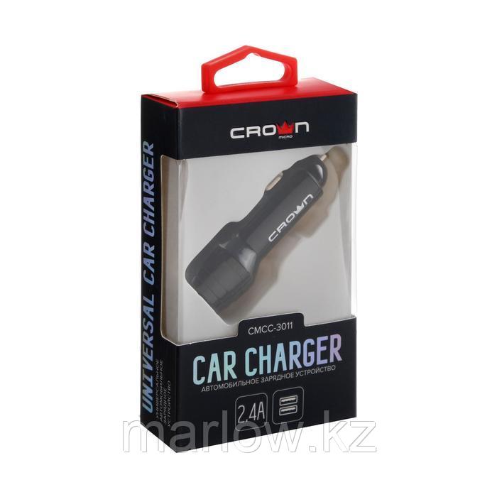 Автомобильное зарядное устройство Crown CMCC-3011, 2 USB, 2.4 А, чёрное - фото 4 - id-p111426299