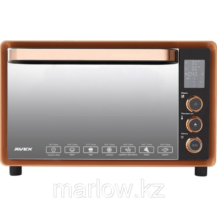 Мини-печь AVEX TR 400 GСL LUX, 1500 Вт, 40 л, 100-220°С, гриль, чёрно-золотистая - фото 1 - id-p111435876