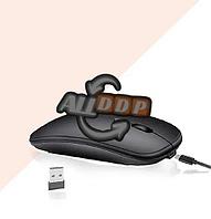 Компьютерная мышь беспроводная бесшумная аккумуляторная оптическая тонкая 1200 dpi USB Wireless Mouse черная