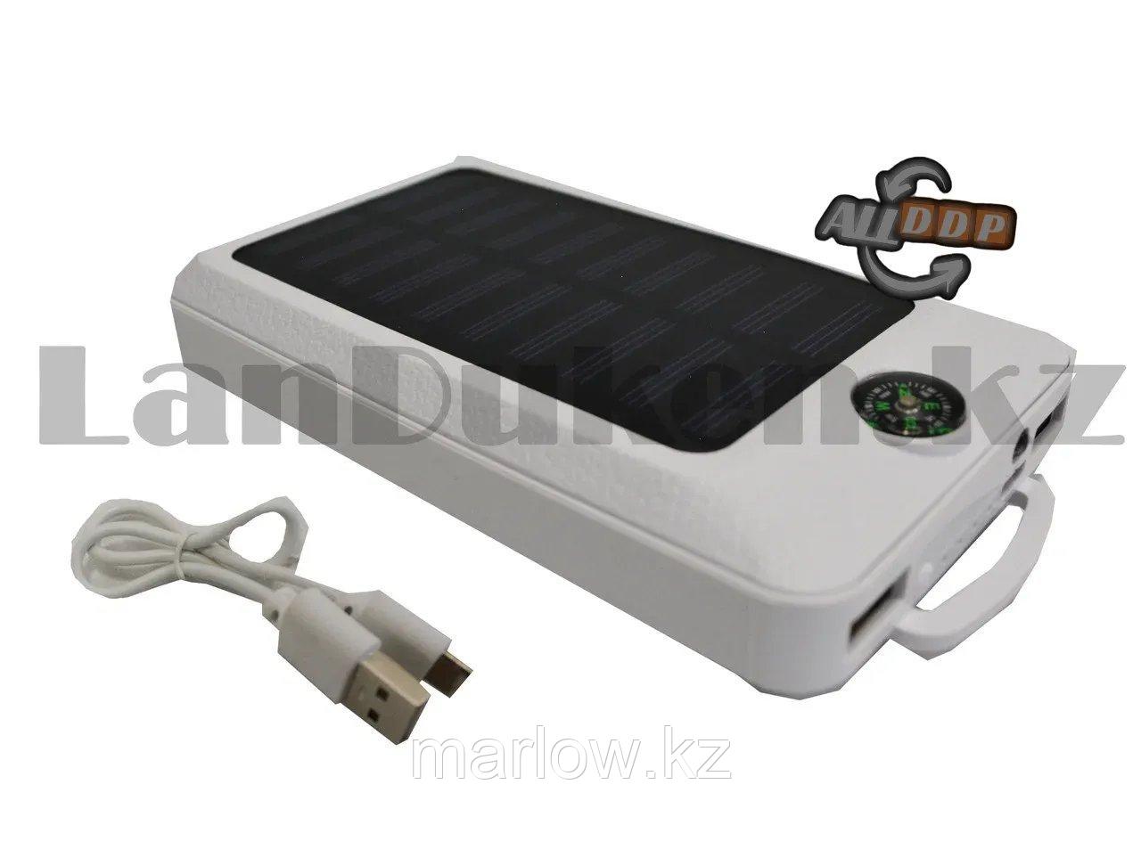Портативное зарядное устройство Sopar Power Bank 30000 mAh на солнечных батареях с светодиодным фонарем 20LED - фото 7 - id-p111454465