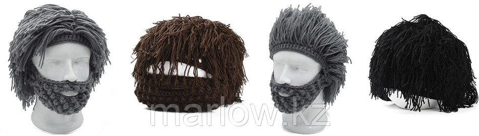 Лохматая шапка с бородой - Эпaтаж, черная - фото 6 - id-p111420418