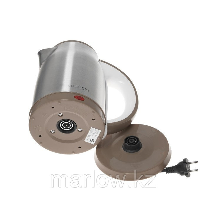 Чайник электрический LuazON LSK-1814, металл, 1.8 л, 1800 Вт, коричневый - фото 6 - id-p111434048
