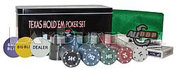 Набор для покера TEXAS HOLD'EM 200 фишек с номиналом