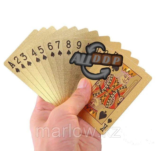 Покерные карты с золотым напылением Golden Premium Euro 54 Карты игральные сувенирные (цветные) - фото 4 - id-p111453498