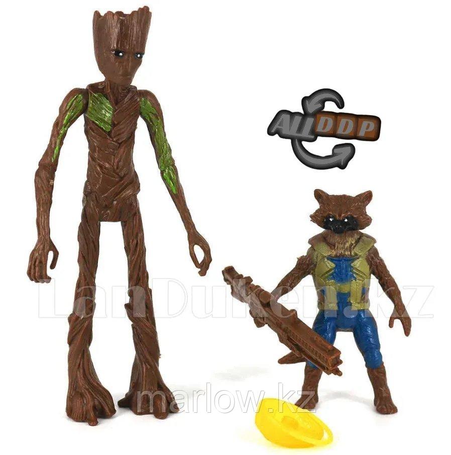 Фигурка героя шарнирная Реактивный Енот и Грут (Rocket Raccoon and Groot) - фото 2 - id-p111452507