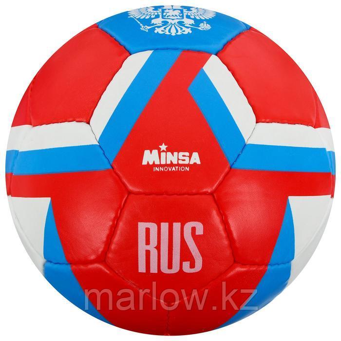 Мяч футбольный MINSA, размер 5, 32 панели, PU, ручная сшивка, латексная камера, 400 г - фото 2 - id-p111432246