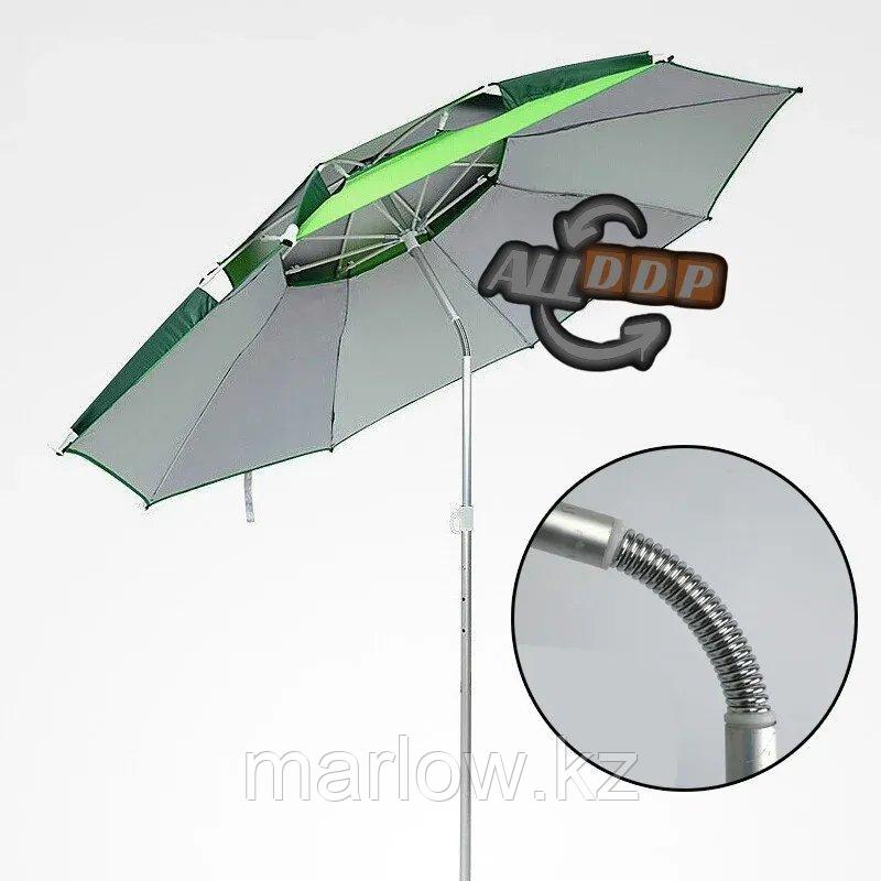 Зонт туристический для рыбалки разборный жаростойкий с чехлом Tuohai зеленый - фото 7 - id-p111453505