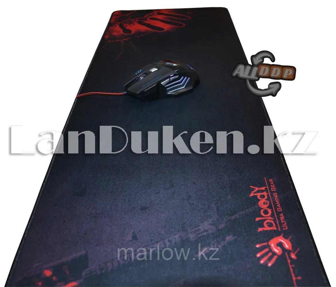 Коврик для мышки " A4Tech Bloody Ultra Gaming Gear" большой, черный с красным принтом (78x30 см) - фото 1 - id-p111454510