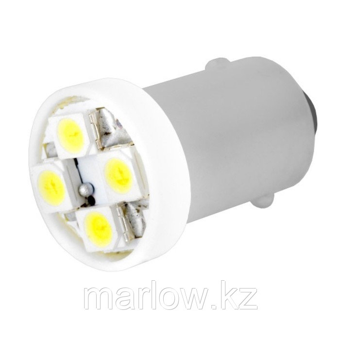 Лампа светодиодная T8,5(T4W), 12В 4 SMD диодов, с цоколем BA9S Конус Skyway, - фото 1 - id-p111427339