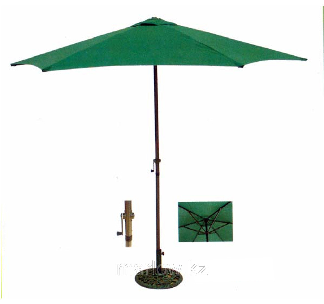 Зонт пляжный круглый (ZT-BP2072) зеленый с утяжелителем-подставкой - фото 4 - id-p111437761