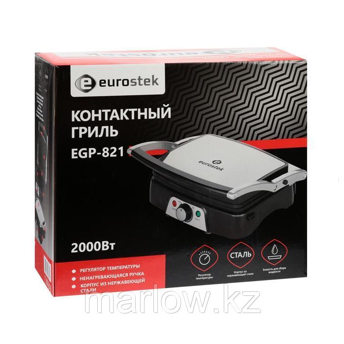 Гриль электрический Eurostek EGP-821, 2000 Вт, антипригарное покрытие, 26.9х21.2 см - фото 8 - id-p111435925