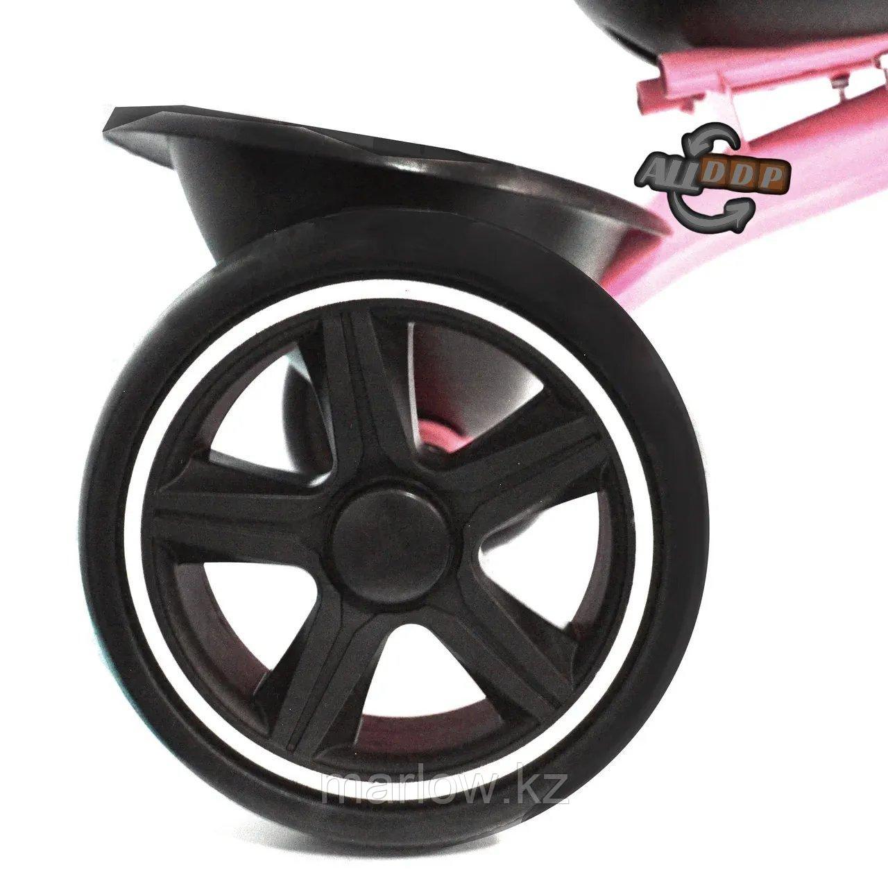 Трехколесный детский велосипед с Led фонариком и музыкальными эффектами с корзинками розовый - фото 7 - id-p111425391