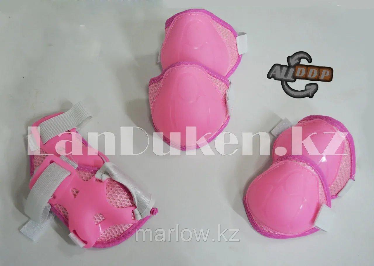 Комплект ролики раздвижные с защитным снаряжением розовый со звездочками - фото 6 - id-p111453546