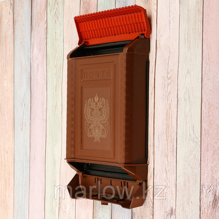 Ящик почтовый, пластиковый, «Премиум», с щеколдой, с накладкой, коричневый - фото 3 - id-p111462481