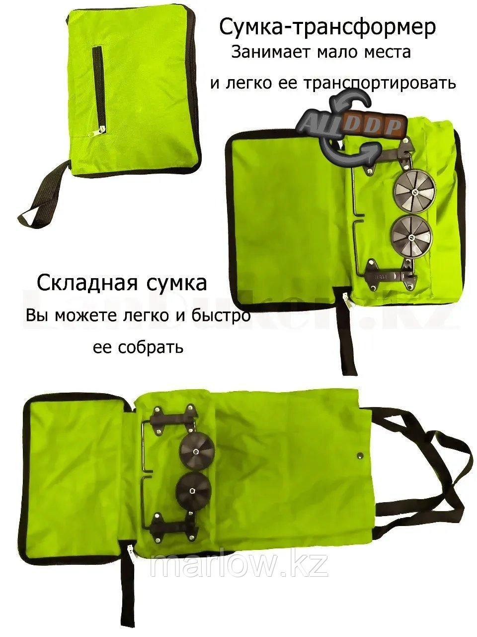 Складная сумка тележка металлическая на 2 колесах с 2 карманами трансформер в ассортименте - фото 4 - id-p111424427