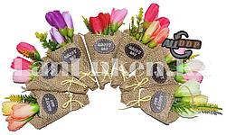 Сувенирный магнит букет тюльпанов Happy Day в ассортименте