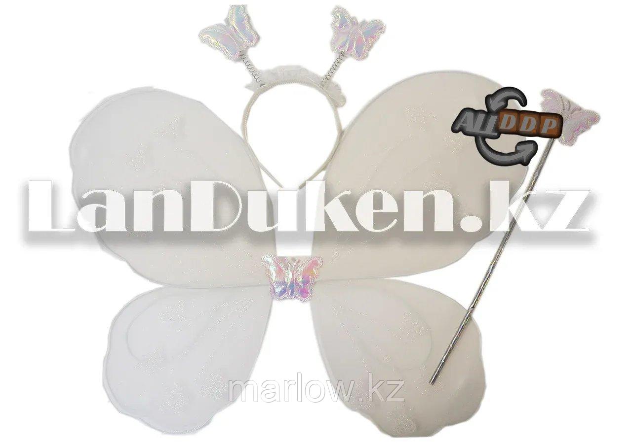 Набор феи бабочки крылья волшебная палочка и ободок (белые) - фото 1 - id-p111425410