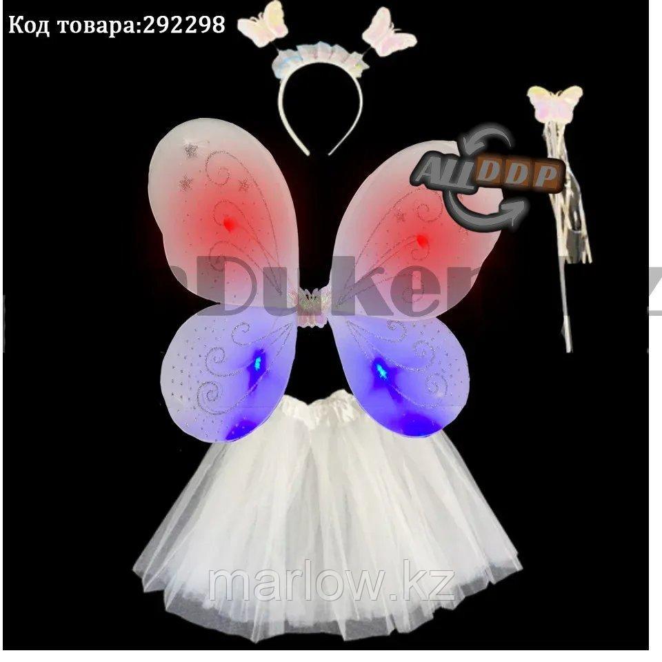 Набор феи крылья со светоэффектом волшебная палочка и юбка (белый) - фото 1 - id-p111425412