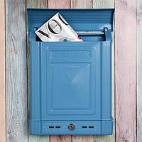 Ящик почтовый, пластиковый, «Декор», с замком, синий