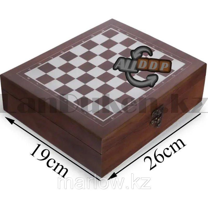 Подарочный набор Шахматы и Покера 2в1 100 фишек с номиналом 2 колоды карт 5 игральных костей 19х26см №6127 - фото 3 - id-p111425429